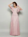 A-Line/Princess Square Floor-Length Chiffon Mother of the Bride Dresses With Beading