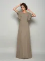 A-Line/Princess Square Floor-Length Chiffon Mother of the Bride Dresses With Beading