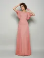 A-Line/Princess Square Floor-Length Chiffon Mother of the Bride Dresses With Beading
