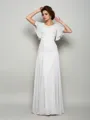 A-Line/Princess Square Floor-Length Chiffon Mother of the Bride Dresses With Beading