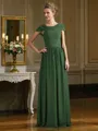 A-Line/Princess Scoop Floor-Length Chiffon Mother of the Bride Dresses With Pleats