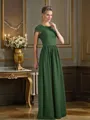 A-Line/Princess Scoop Floor-Length Chiffon Mother of the Bride Dresses With Pleats