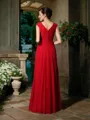 A-Line/Princess V-neck Floor-Length Chiffon Mother of the Bride Dresses With Flower
