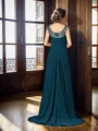 A-Line/Princess Scoop Sweep Train Chiffon Mother of the Bride Dresses With Beading