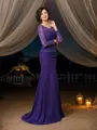 A-Line/Princess Scoop Floor-Length Chiffon Mother of the Bride Dresses With Appliques Lace