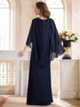 A-Line/Princess High Neck Floor-Length Chiffon Mother of the Bride Dresses
