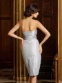 Sheath/Column Strapless Knee-Length Taffeta Mother of the Bride Dresses With Bow