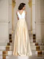 A-Line/Princess V-neck Floor-Length Satin Mother of the Bride Dresses With Bow