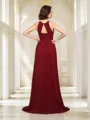 A-Line/Princess High Neck Sweep Train Chiffon Mother of the Bride Dresses With Leg Slit