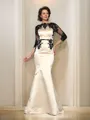 Trumpet/Mermaid Bateau Court Train Satin Mother of the Bride Dresses With Lace