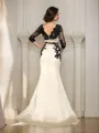 Trumpet/Mermaid Bateau Court Train Satin Mother of the Bride Dresses With Lace