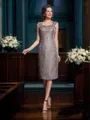 Sheath/Column Straps Tea-Length Chiffon Mother of the Bride Dresses