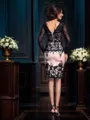 Sheath/Column V-neck Short/Mini Lace Mother of the Bride Dresses With Appliques Lace