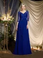 A-Line/Princess V-neck Floor-Length Chiffon Mother of the Bride Dresses With Sequin
