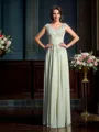 A-Line/Princess V-neck Floor-Length Chiffon Mother of the Bride Dresses With Appliques Lace