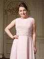 A-Line/Princess Jewel Ankle-Length Chiffon Mother of the Bride Dresses With Lace
