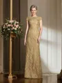 Sheath/Column Bateau Floor-Length Lace Mother of the Bride Dresses With Lace