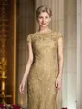 Sheath/Column Bateau Floor-Length Lace Mother of the Bride Dresses With Lace