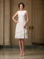 A-Line/Princess Straps Knee-Length Chiffon Mother of the Bride Dresses With Layers