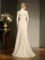A-Line/Princess Sweetheart Sweep Train Chiffon Mother of the Bride Dresses With Lace