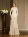 A-Line/Princess Sweetheart Sweep Train Chiffon Mother of the Bride Dresses With Lace