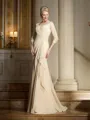 A-Line/Princess Sweetheart Sweep Train Chiffon Mother of the Bride Dresses With Lace