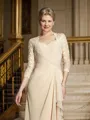 A-Line/Princess Sweetheart Sweep Train Chiffon Mother of the Bride Dresses With Lace