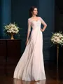 A-Line/Princess V-neck Floor-Length Chiffon Mother of the Bride Dresses With Beading
