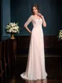 A-Line/Princess V-neck Floor-Length Chiffon Mother of the Bride Dresses With Beading