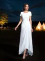 A-Line/Princess Scoop Asymmetrical Chiffon Mother of the Bride Dresses