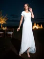 A-Line/Princess Scoop Asymmetrical Chiffon Mother of the Bride Dresses