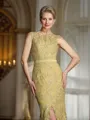 Trumpet/Mermaid Scoop Sweep Train Lace Mother of the Bride Dresses With Lace
