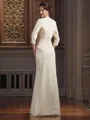Sheath/Column Square Floor-Length Silk Like Satin Mother of the Bride Dresses With Lace