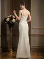 Sheath/Column Square Floor-Length Silk Like Satin Mother of the Bride Dresses With Lace