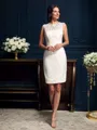 Sheath/Column Jewel Short/Mini Lace Mother of the Bride Dresses With Lace
