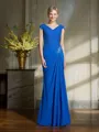 Sheath/Column V-neck Floor-Length Chiffon Mother of the Bride Dresses With Lace