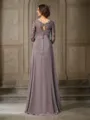 A-Line/Princess V-neck Floor-Length Chiffon Mother of the Bride Dresses With Lace