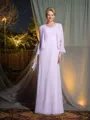 Sheath/Column V-neck Floor-Length Chiffon Mother of the Bride Dresses With Appliques Lace