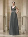 A-Line/Princess Straps Floor-Length Net Mother of the Bride Dresses With Pockets
