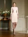 Sheath/Column Scoop Short/Mini Chiffon Mother of the Bride Dresses With Belt/Sash