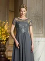 A-Line/Princess Scoop Floor-Length Chiffon Mother of the Bride Dresses With Appliques Lace