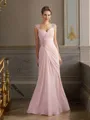 Sheath/Column Straps Floor-Length Chiffon Mother of the Bride Dresses With Beading