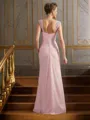 Sheath/Column Straps Floor-Length Chiffon Mother of the Bride Dresses With Beading