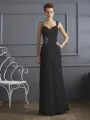 Sheath/Column Straps Floor-Length Chiffon Mother of the Bride Dresses With Beading