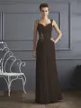 Sheath/Column Straps Floor-Length Chiffon Mother of the Bride Dresses With Beading