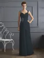 Sheath/Column Straps Floor-Length Chiffon Mother of the Bride Dresses With Beading