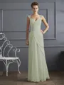 Sheath/Column Straps Floor-Length Chiffon Mother of the Bride Dresses With Beading