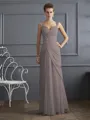 Sheath/Column Straps Floor-Length Chiffon Mother of the Bride Dresses With Beading