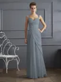 Sheath/Column Straps Floor-Length Chiffon Mother of the Bride Dresses With Beading