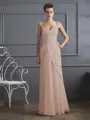 Sheath/Column Straps Floor-Length Chiffon Mother of the Bride Dresses With Beading
